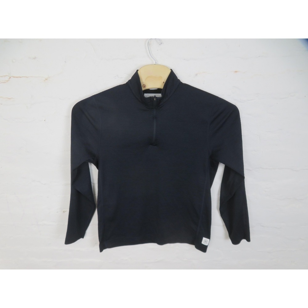 Reigning Champ 1/4 Zip Pullover Men Medium Navy Blue Knit Sweatshirt Performance